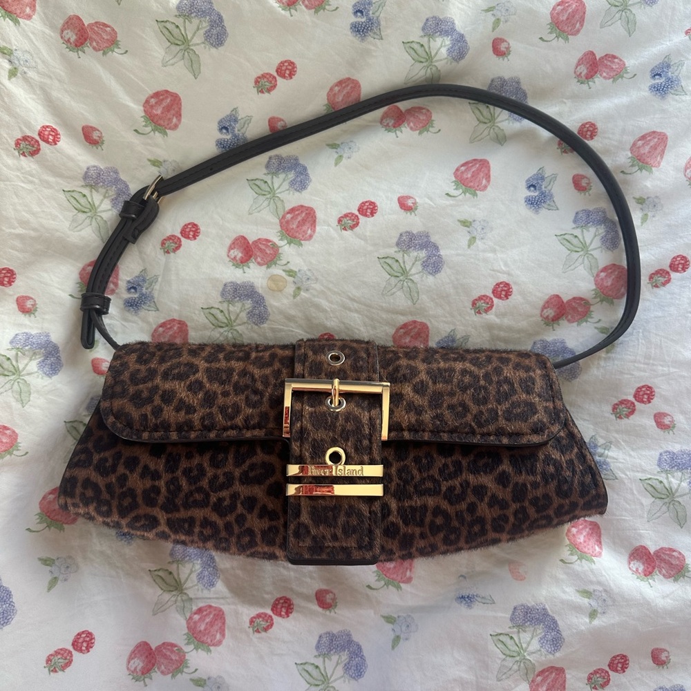 River Island Brown Leopard Print Shoulder Bag